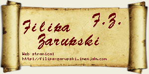 Filipa Zarupski vizit kartica